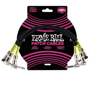 ERNIE BALL 6075 30CM 3 PACK KUTNI PATCH KABEL