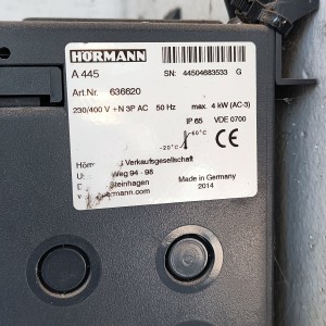 Hormann vrata Električna 4x4metrs