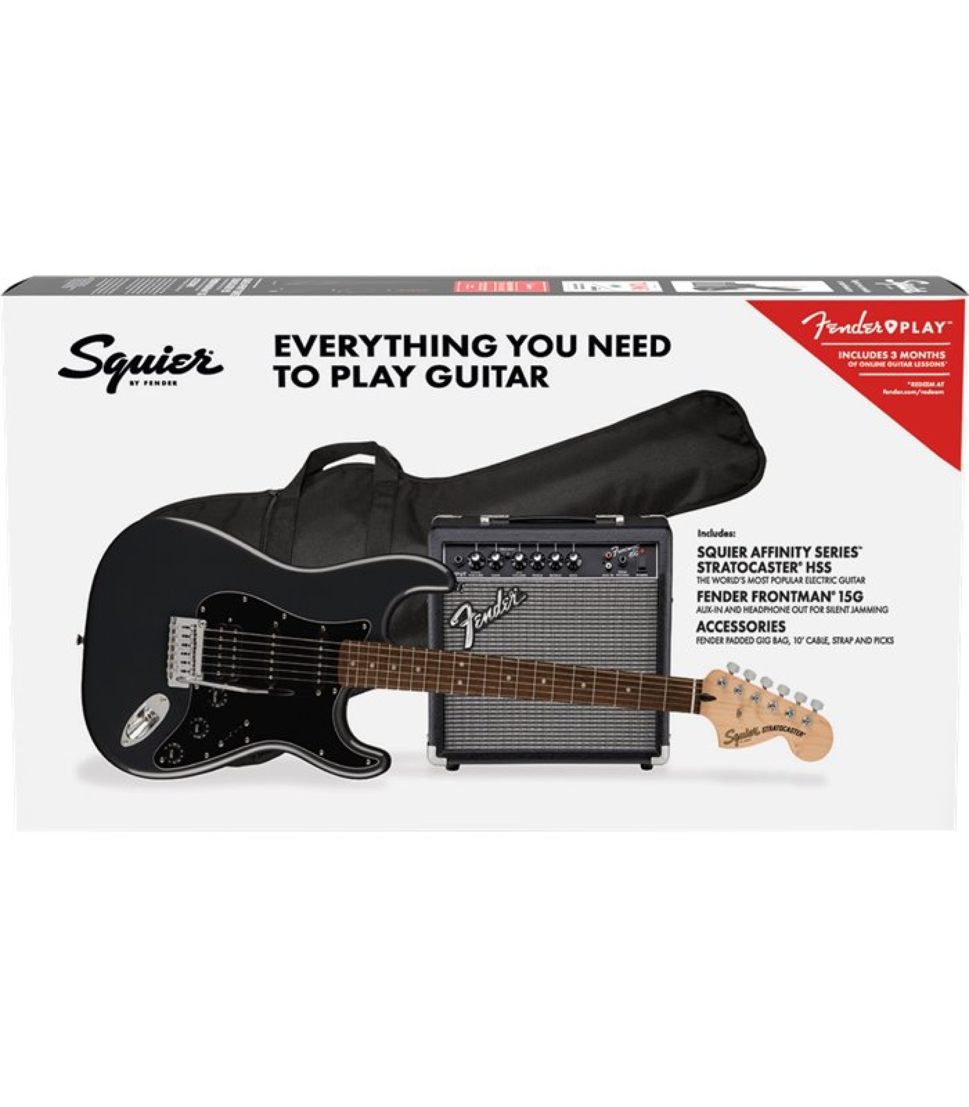 SQUIER AFFINITY PACK STRAT HSS LRL CFM+FRONTMAN 15W+PRIBOR+ EL. GITARA