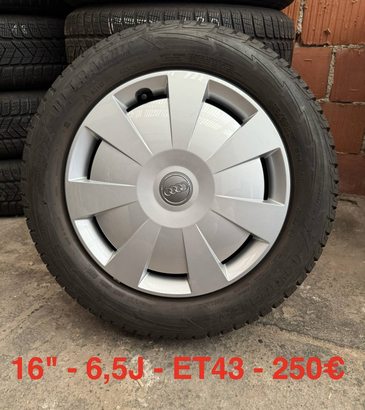 AUDI SET ČELIČNIH 5X112 16" GUME GOODYEAR 205/55R16 / 4 KOMADA