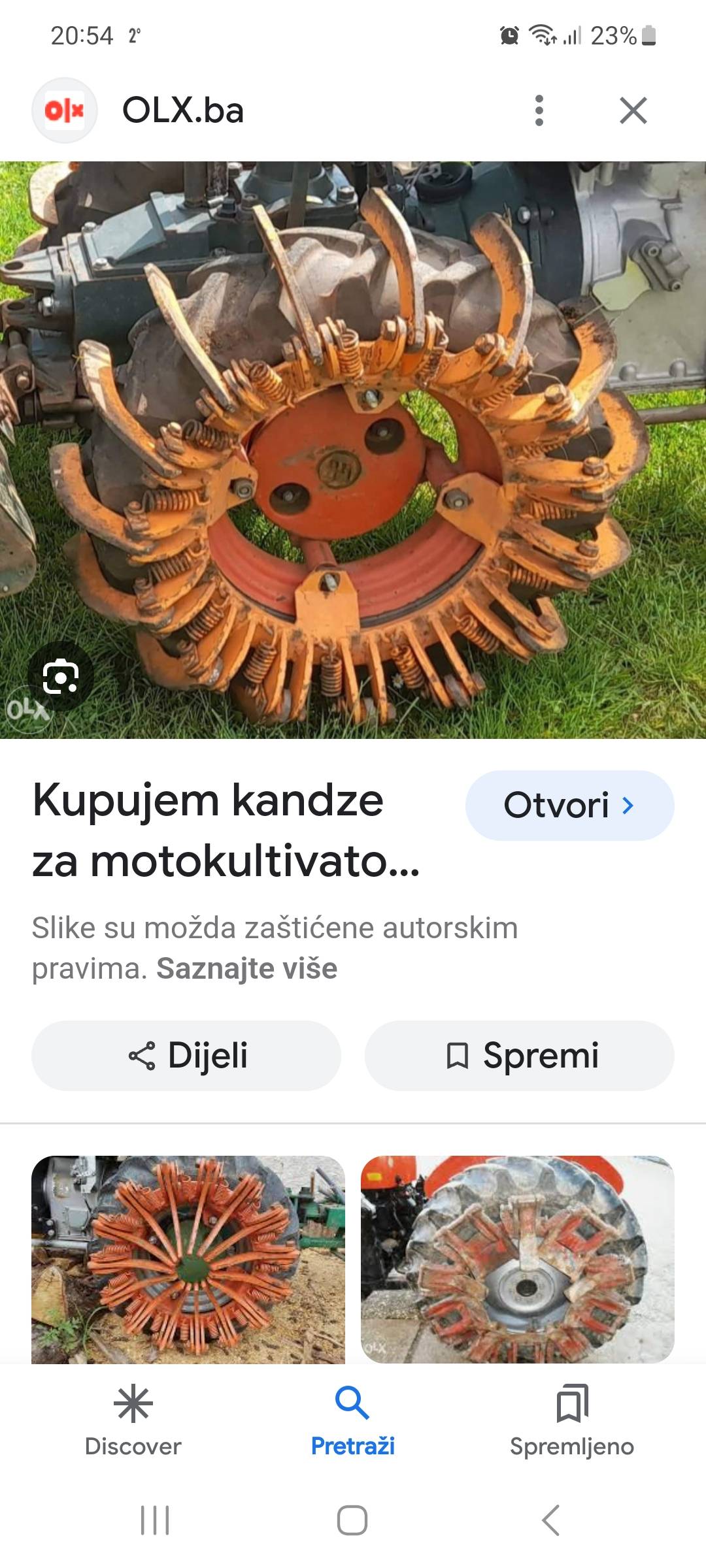 Kande za motokultivator