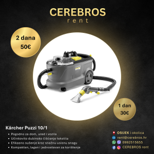 KÄRCHER PUZZI 10/1 Najam profesionalnog uređaja za dubinsko čišćenje!