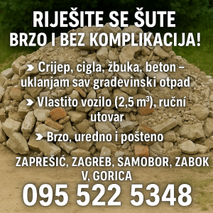 ODVOZ ŠUTE!! ZG-ZAPRESIC-SAMOBOR-V.GORICA-ZABOK!