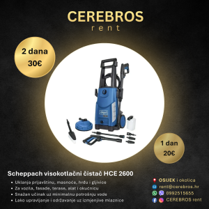 SCHEPPACH HCE 2600   Najam visokotlačnog čistača!