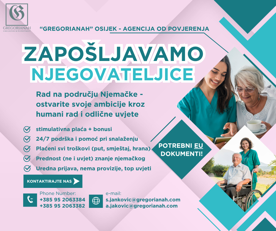 ZAPOŠLJAVAMO NJEGOVATELJICE U NJEMAČKOJ!