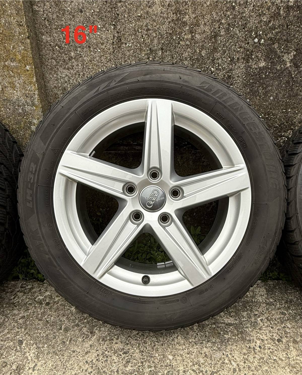 AUDI SET 5X112 16" GUME BRIDGESTONE 205/55R16 / 4 KOMADA