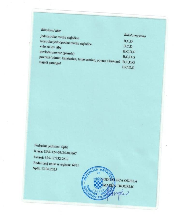 Brod s povlasticom za gospodarski ribolov