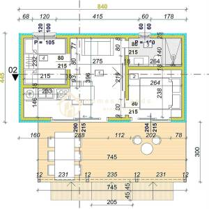 AURORA-mob.kućica visoki rohbau površine 54m²(neto 32 m²+terasa 22 m²)