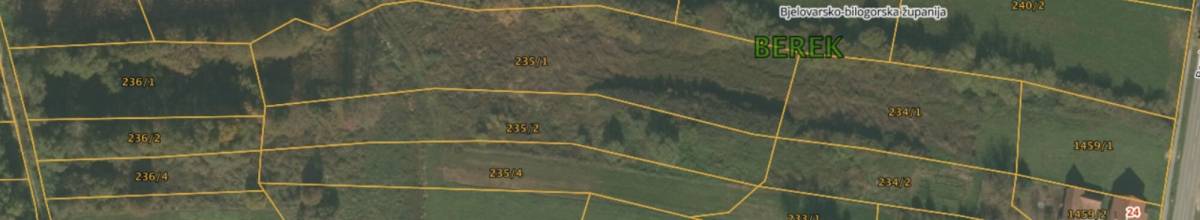 Berek - Građevinsko zemljište 1341 m2 i poljoprivredno zemljište 8783