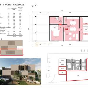 Bukovac,4-soban stan 116m2(S1) s velikim vrtom,parkingom i garažom