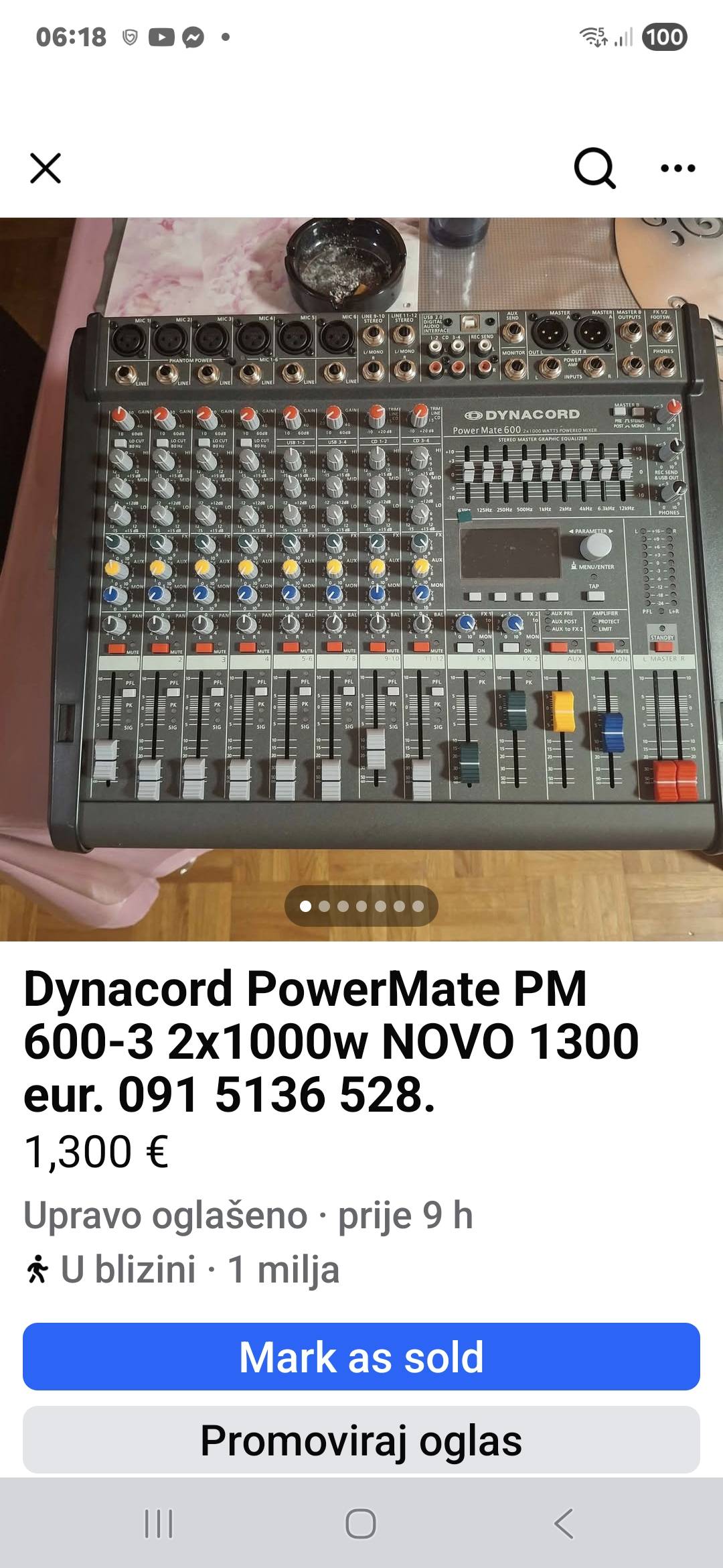 Dynacord PM 600 3 2x1000w novo zapakirano, made in Germany
