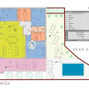 Malinska, otok Krk, apartman (S1) s bazenom 123m2 80 m od plaže