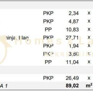 Pag,Povljana 3-soban stan 69,15m2 korisne površine 1red uz more+PM