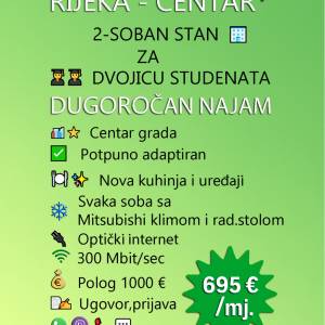 ️  RIJEKA-CENTAR **Top lokacija – kompletno namješten!**