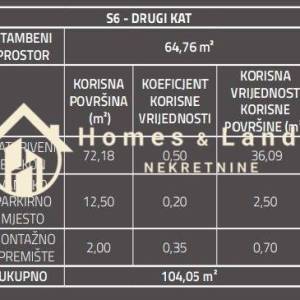 Sesvete,centar,3-soban stan 104m2(S6)na 2.katu s terasom  i parkingom