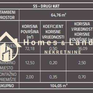 Sesvete,centar,3-soban stan 104m2(S5)na 2.katu s terasom  i parkingom