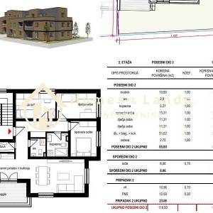 Sesvete,Kraljevečki Novaki 4-S stan 101m2(S2MF1) s loggiom  2 parkinga