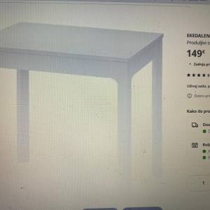 STOL NA RAZVLAČENJE 70X80-120 u pola cijene NOVO