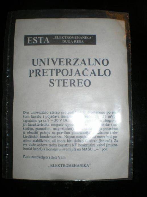 Univerzalno pretpojačalo stereo u kitu
