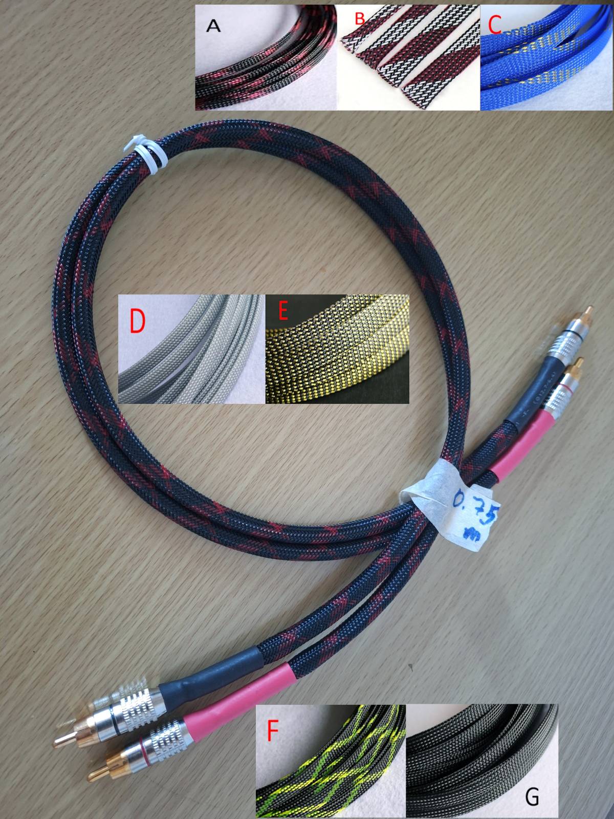 Audiofilski DIY interkonekt kabel MOGAMI 2582, L=75 cm (novo)