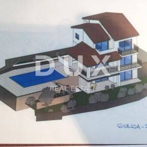 BRSEČ, MARTINA - 2 građevinska terena 2600m2 s građ. dozvolom i pogledom na more za apartmane / obiteljsku kuću / villu / kuću ...