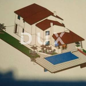 BRSEČ, MARTINA - 2 građevinska terena 2600m2 s građ. dozvolom i pogledom na more za apartmane / obiteljsku kuću / villu / kuću ...