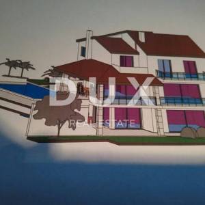 BRSEČ, MARTINA - 2 građevinska terena 2600m2 s građ. dozvolom i pogledom na more za apartmane / obiteljsku kuću / villu / kuću ...