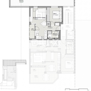 COSTABELLA, BIVIO, KANTRIDA - eksluzivan stan 43,44m2, 1.kat, 100m od mora, prekrasan pogled + okućnica 118m2 - STAN 3