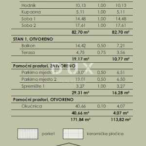 COSTABELLA, BIVIO, KANTRIDA - eksluzivan stan 101,87m2 prizemlje, 100m od mora, prekrasan pogled + okućnica 40m2- STAN 1