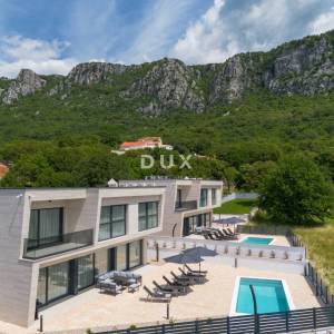 CRIKVENICA, BRIBIR, moderna vila s bazenom, pogled more