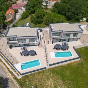CRIKVENICA, BRIBIR, moderna vila s bazenom, pogled more