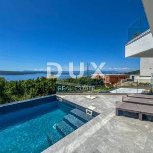CRIKVENICA, KVARNER - Moderna vila s bazenom i panoramskim pogledom na more (kuća + apartman)