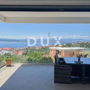 CRIKVENICA, KVARNER - Moderna vila s bazenom i panoramskim pogledom na more (kuća + apartman)