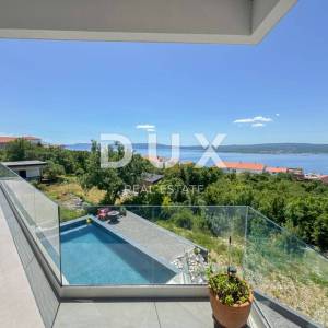 CRIKVENICA, KVARNER - Moderna vila s bazenom i panoramskim pogledom na more (kuća + apartman)