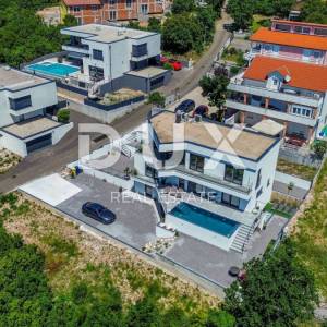 CRIKVENICA, KVARNER - Moderna vila s bazenom i panoramskim pogledom na more (kuća + apartman)