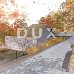 GORSKI KOTAR, FUŽINE - jedinstven projekt u srcu Gorskog kotara, građevinsko zemljište 1197 m2 sa projektom za vilu, prilika za...