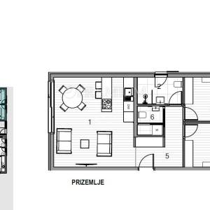 Grad Krk, novogradnja-apartman u prizemlju s okućnicom!