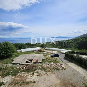 IČIĆI, POLJANE- kuća (započeta gradnje) 320m2 s panoramskim pogledom na more + okoliš 1123m2 