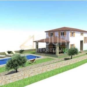 Istra, Barban- okolica, građevinsko zemljište 784m2 s projektom za kuću s bazenom