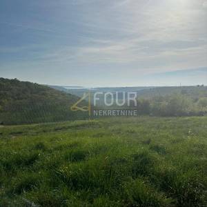 Istra, Brtonigla, građevinski teren, 650m2, pogled na more