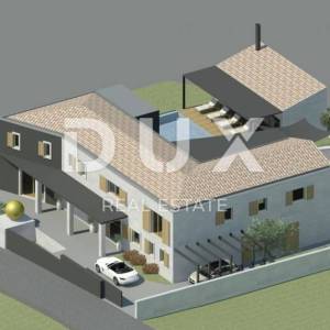 ISTRA, BUJE - Kompleks zemljišta s idejnim projektom i prekrasnim pogledom na more