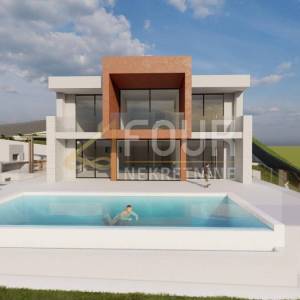 Istra, Buzet, 2.068m2 zemljište s projektom za modernu vilu s bazenom