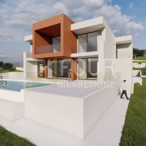 Istra, Buzet, 2.068m2 zemljište s projektom za modernu vilu s bazenom