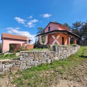 ISTRA, BUZET - Imanje s 4 stambena objekta i jednim poslovno-stambenim objektom, otvoreni pogled na prirodu i jezero 