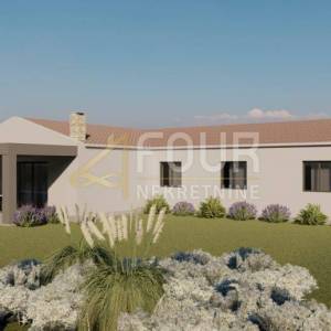 Istra, Karojba, zemljište 1.446m2, projekt za modernu prizemnicu
