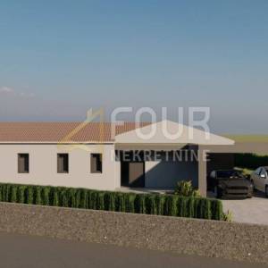 Istra, Karojba, zemljište 1.446m2, projekt za modernu prizemnicu
