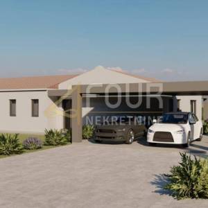 Istra, Karojba, zemljište 1.446m2, projekt za modernu prizemnicu
