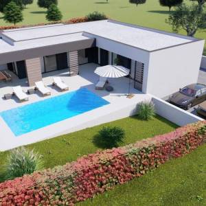ISTRA, LABIN - Zemljište s građevinskom dozvolom, zadnje u zoni gradnje