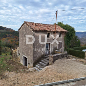 ISTRA, MOTOVUN - Samostojeća kamena starina s pogledom na Motovun i glavnim projektom za obnovu