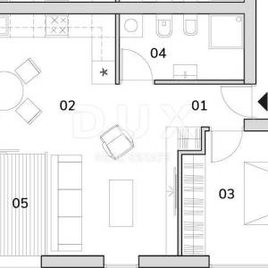 ISTRA, NOVIGRAD - 1SS + DB Apartman u novogradnji nadomak plaža